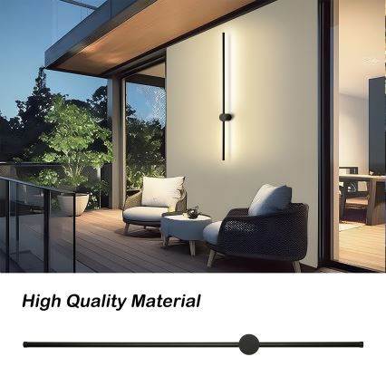 Brilagi - Applique murale d'extérieur AURA LED/20W/230V 3000K IP54 97 cm noir CRI 90