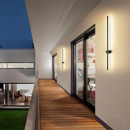 Brilagi - Applique murale d'extérieur AURA LED/20W/230V 4000K IP54 97 cm noir IRC 90