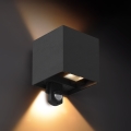 Brilagi - Applique murale extérieure LED avec détecteur CUBE LED/6W/230V noire IP65