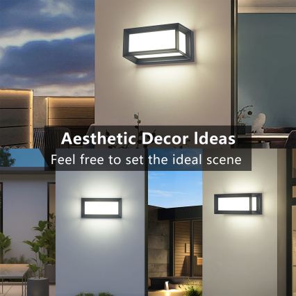 Brilagi - Applique murale LED d'extérieur avec détecteur PARKER LED/12W/230V anthracite IP44