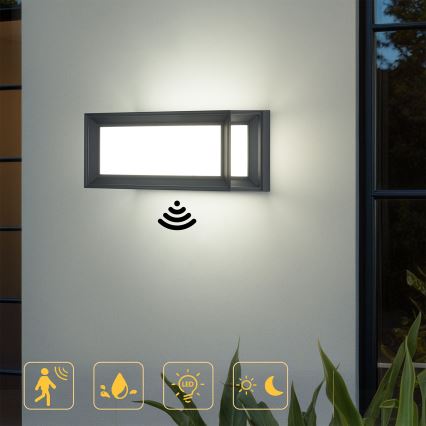 Brilagi - Applique murale LED d'extérieur avec détecteur PARKER LED/12W/230V anthracite IP44