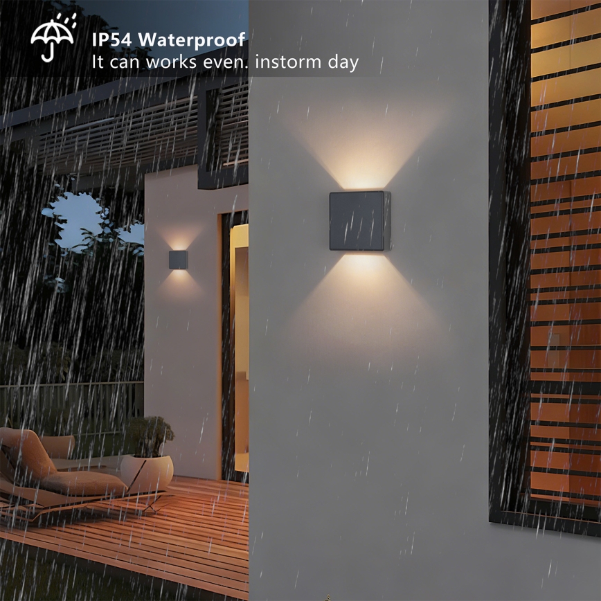 Brilagi - Applique murale extérieure LED DOUBLERAY 6W/230V, anthracite, IP54