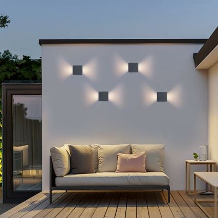 Brilagi - Applique murale extérieure LED DOUBLERAY 6W/230V, anthracite, IP54