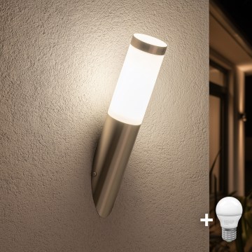 BRILAGI - Applique murale extérieure LED ELIA 1xE27/7W/230V 4000K IP44 chrome mat