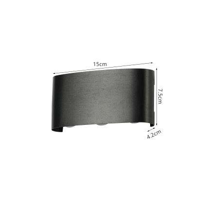 Brilagi - Applique murale extérieure LED FLAREBOX LED/6W/230V noir IP65