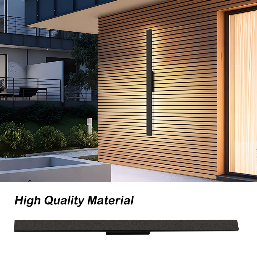 Brilagi - Applique murale extérieure LED LUNA, 24 W, 230 V, 3000 K, IP65, 100 cm, noire, IRC 90