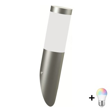 Brilagi - Applique murale extérieure LED RGBW dimmable ELIA 1xE27/6,5W/230V 2700-6500K IP44 Wi-Fi chrome mat