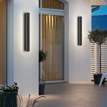 Brilagi - Applique murale d'extérieur LINEAR LED/12W/230V 3000K IP65 50 cm noire