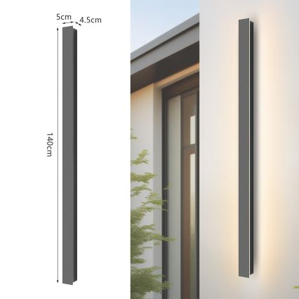 Brilagi - Applique murale d'extérieur LINEAR LED/32W/230V 3000K IP65 140 cm anthracite IRC 90