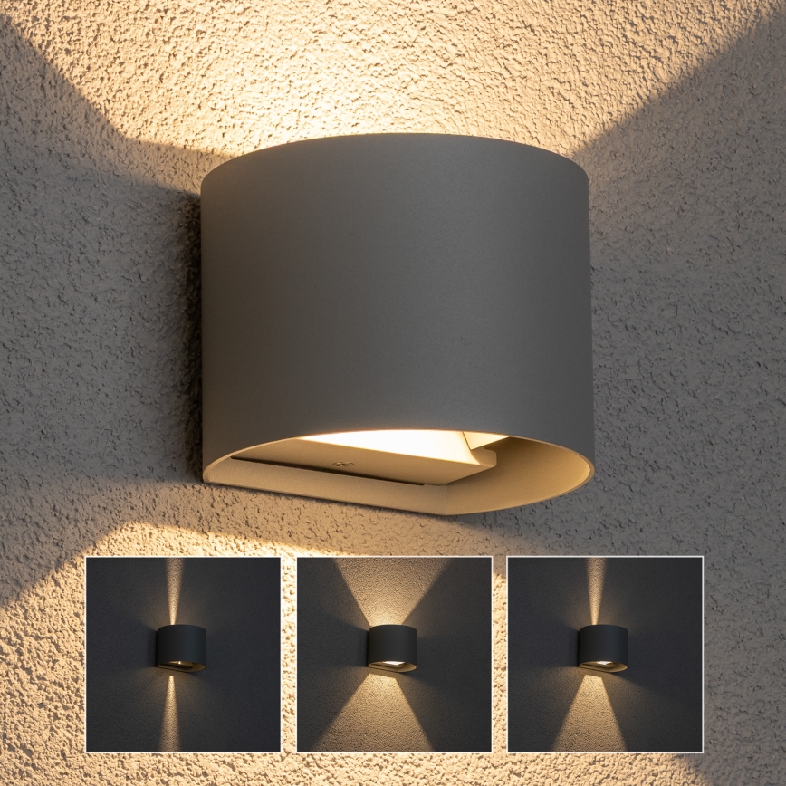 Brilagi - Applique murale extérieure RONDO LED/6W/230V gris IP54