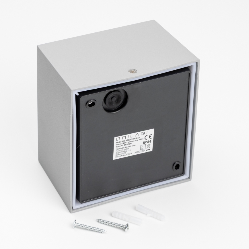 Brilagi - Applique murale extérieure TERNI LED/12W/230V gris IP44