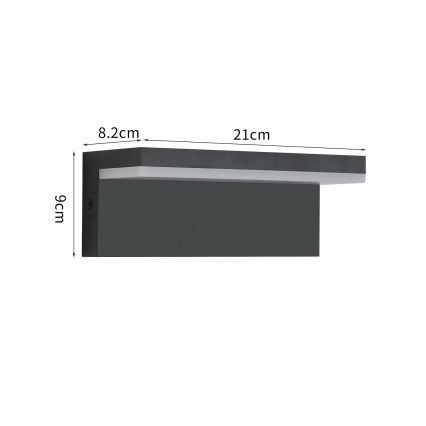 Brilagi - Applique murale extérieure TESSI LED/10W/230V noire IP54