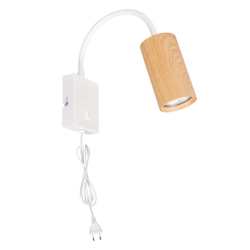 Brilagi - Applique murale flexible SELE 1xGU10/30W/230V blanc/décor en chêne