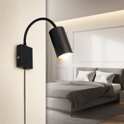Brilagi - Applique murale flexible SELE 1xGU10/30W/230V noir/doré