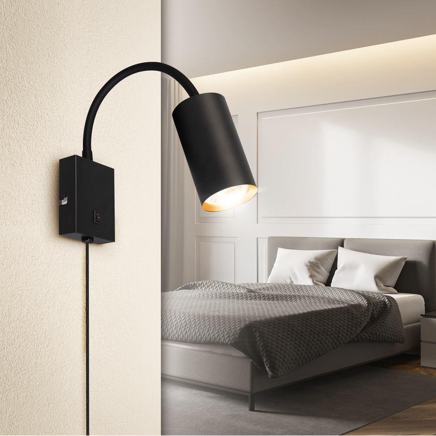 Brilagi - Applique murale flexible SELE 1xGU10/30W/230V noir/doré