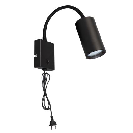 Brilagi - Applique murale flexible SELE avec interrupteur intégré, 1xGU10/30W/230V, noire