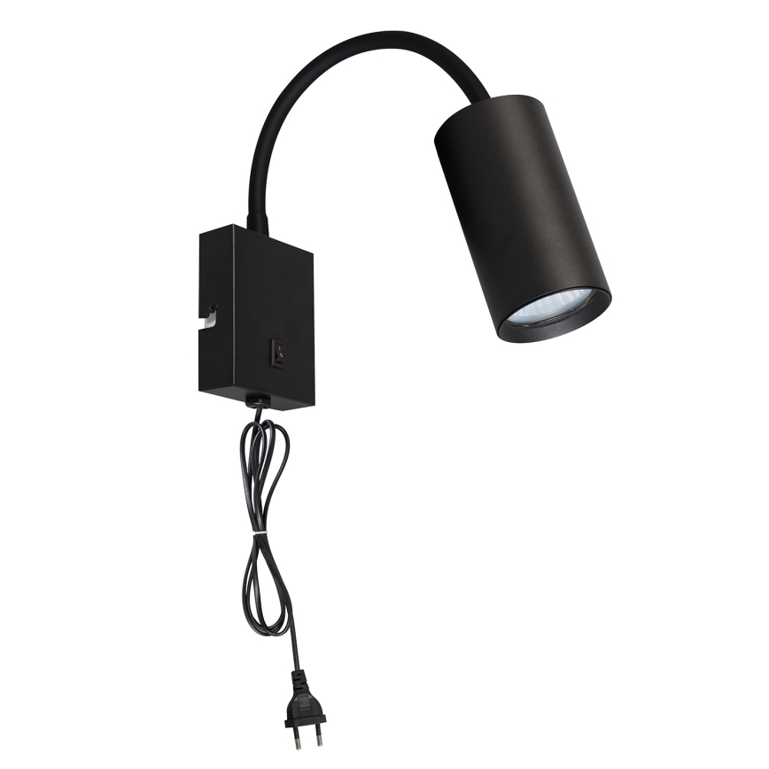 Brilagi - Applique murale flexible SELE avec interrupteur intégré, 1xGU10/30W/230V, noire
