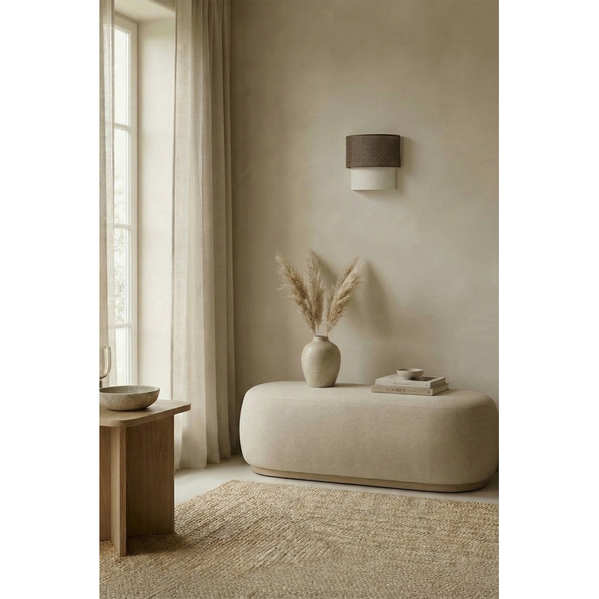 Brilagi - Applique murale LED BOHO ECO 1xE27/10W/230V marron/crème