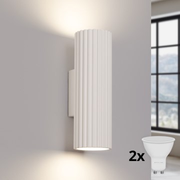 Brilagi - Applique murale LED CRESTO 2xGU10/10W/230V 20 cm crème