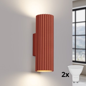 Brilagi - Applique murale LED CRESTO 2xGU10/10W/230V 20 cm rouge