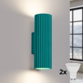 Brilagi - Applique murale LED CRESTO 2xGU10/10W/230V 20 cm turquoise