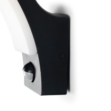 BRILAGI - Applique murale extérieure LED avec détecteur de mouvement et capteur crépusculaire ARCELO LED/12W/230V IP65 noire
