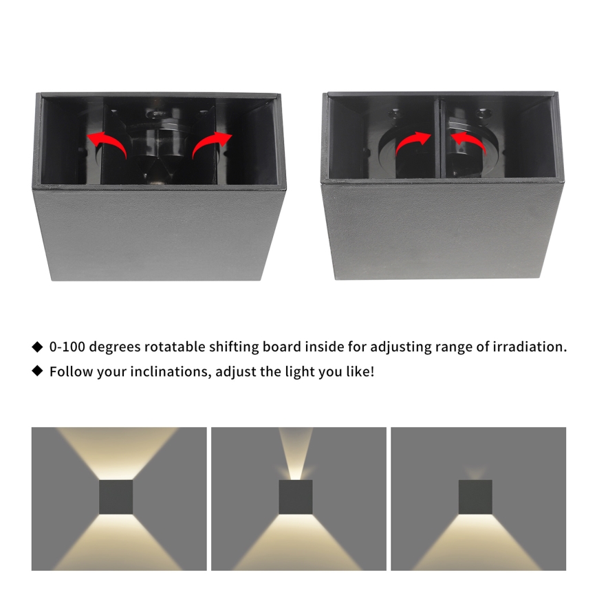 Brilagi - Applique murale LED d'extérieur DOUBLERAY LED/4W/230V anthracite IP65