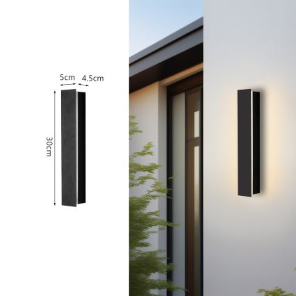 Brilagi - Applique murale d'extérieur LINEAR LED/8W/230V 4000K IP65 30 cm noir IRC 90