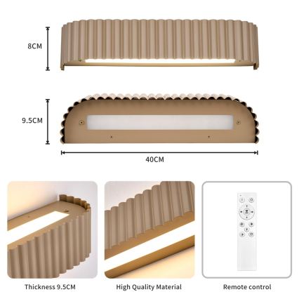 BRILAGI - Applique murale LED dimmable FALCON MODERN LED/14W/230V 3000-6000K 40 cm beige + télécommande