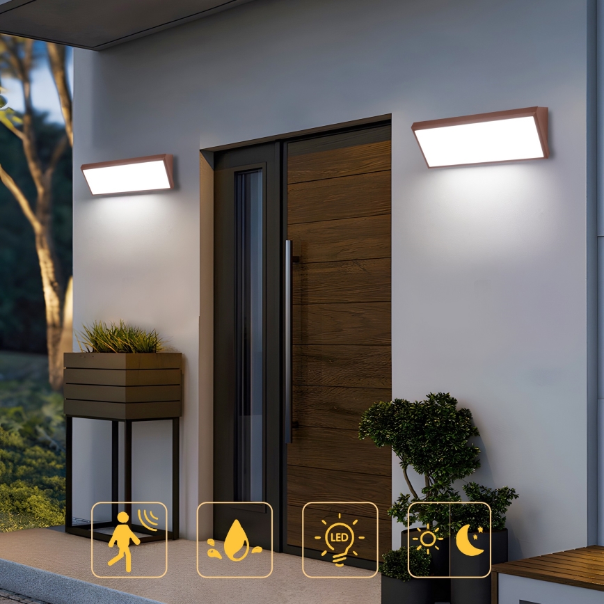 Brilagi - Applique murale d'extérieur LED TRIANGLE, 42W/230V, 3000/4000/6500K, 45 cm, marron, IP65