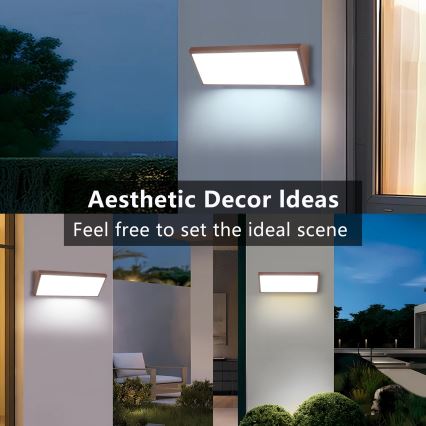 Brilagi - Applique murale d'extérieur LED TRIANGLE, 42W/230V, 3000/4000/6500K, 45 cm, marron, IP65