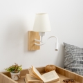 Brilagi - Applique murale LED flexible NUBILA WOOD 1xE27/25W/230V + LED/3W chêne/crème