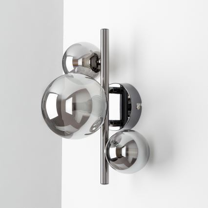 Brilagi - Applique murale LED MILLA 3xG9/3W/230V noir chromé/fumé