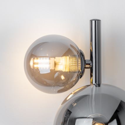 Brilagi - Applique murale LED MILLA 3xG9/3W/230V noir chromé/fumé