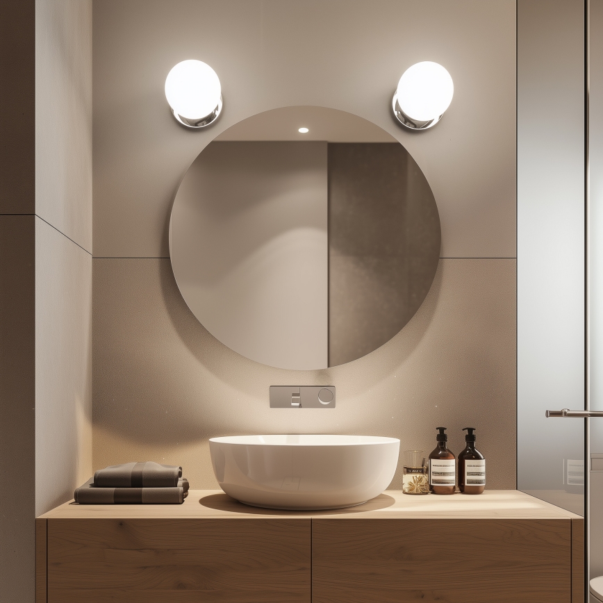 Brilagi - Applique murale LED BALL, 6W, 230V, 3000/4000/6500K, IP44, chrome brillant