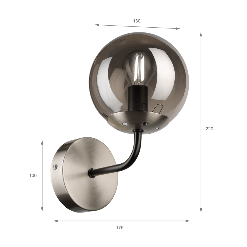 Brilagi - Applique murale MALIVA 1xE14/15W/230V chrome mat/fumé