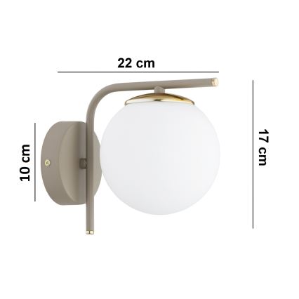 Brilagi - Applique murale MILO ECRU 1xE27/60W/230V beige/dorée