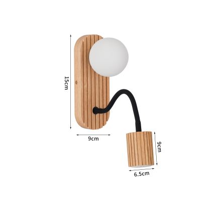 Brilagi - Applique murale MODERN WOOD 1xG9/5W/230V + 1xGU10/8W en bois d'hévéa