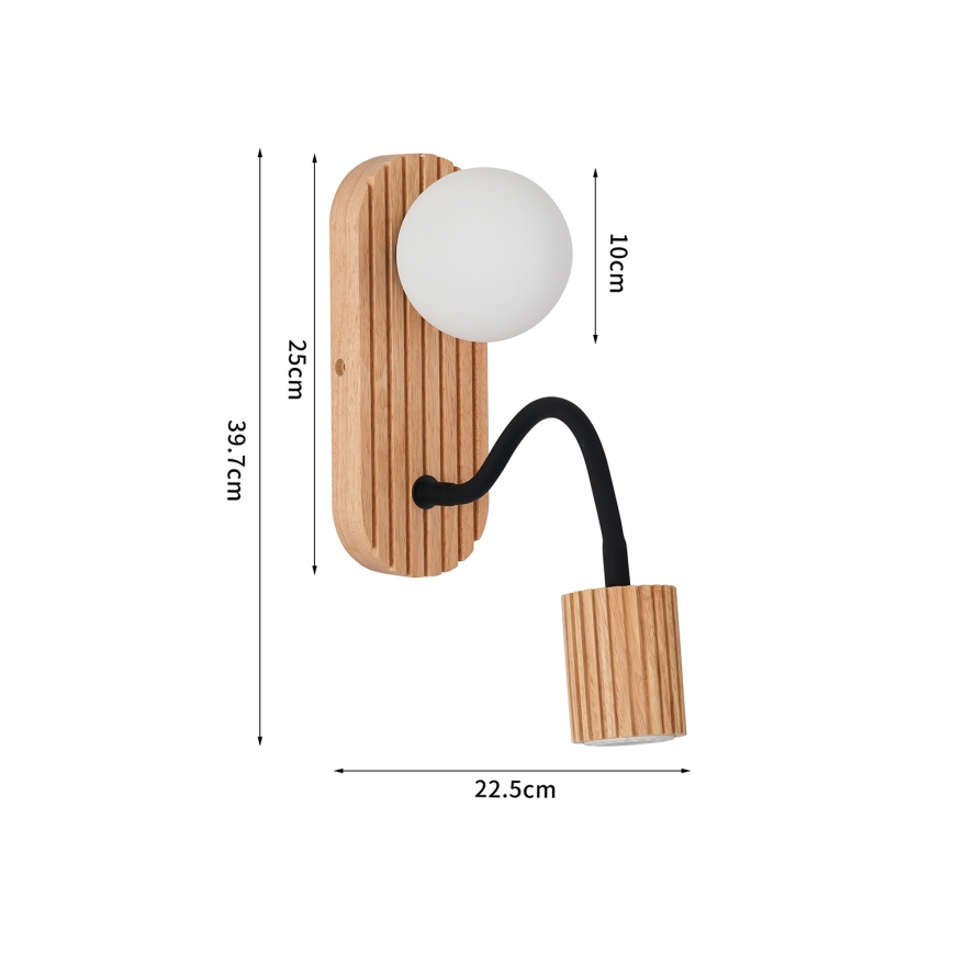Brilagi - Applique murale MODERN WOOD 1xG9/5W/230V + 1xGU10/8W en bois