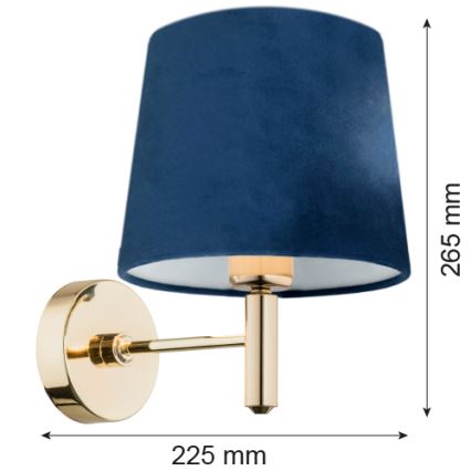 Brilagi - Applique murale MONTE 1xE27/15W/230V bleu/doré