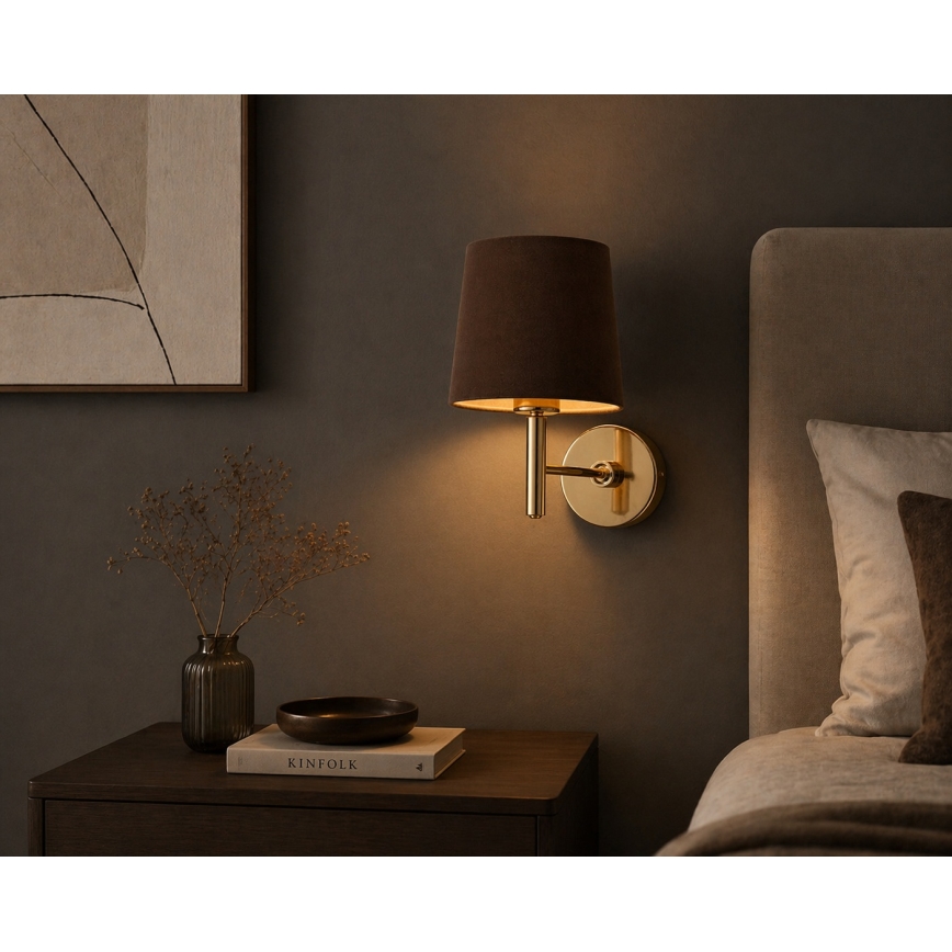 Brilagi - Applique murale MONTE 1xE27/60W/230V marron/doré