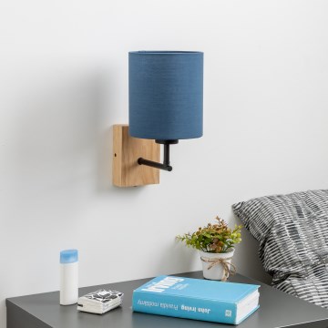 Brilagi - Applique murale NUBILA WOOD 1xE27/25W/230V chêne/bleu foncé