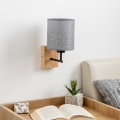 Brilagi - Applique murale NUBILA WOOD 1xE27/25W/230V chêne/gris