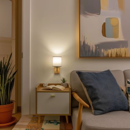 Brilagi - Applique murale NUBILA WOOD 1xE27/25W/230V chêne/gris