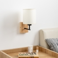 Brilagi - Applique murale NUBILA WOOD 1xE27/25W/230V chêne/noir/crème
