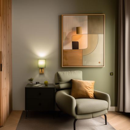 Brilagi - Applique murale NUBILA WOOD 1xE27/25W/230V chêne/vert
