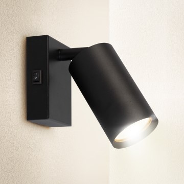 Brilagi - Applique murale orientable avec interrupteur SELE 1xGU10/30W/230V noire