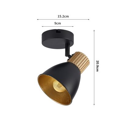 Brilagi - Applique murale orientable ODENSE 1xE14/10W/230V bois/noir
