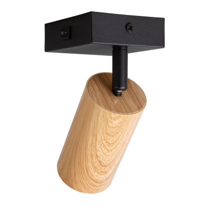 BRILAGI - Applique murale spot avec interrupteur SELE 1xGU10/30W/230V noir/décor chêne