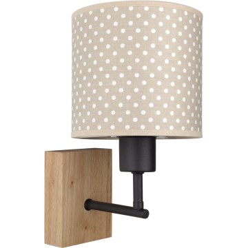 Brilagi - Applique murale pour enfant BOBO WOOD 1xE27/25W/230V chêne/noir/beige/à pois